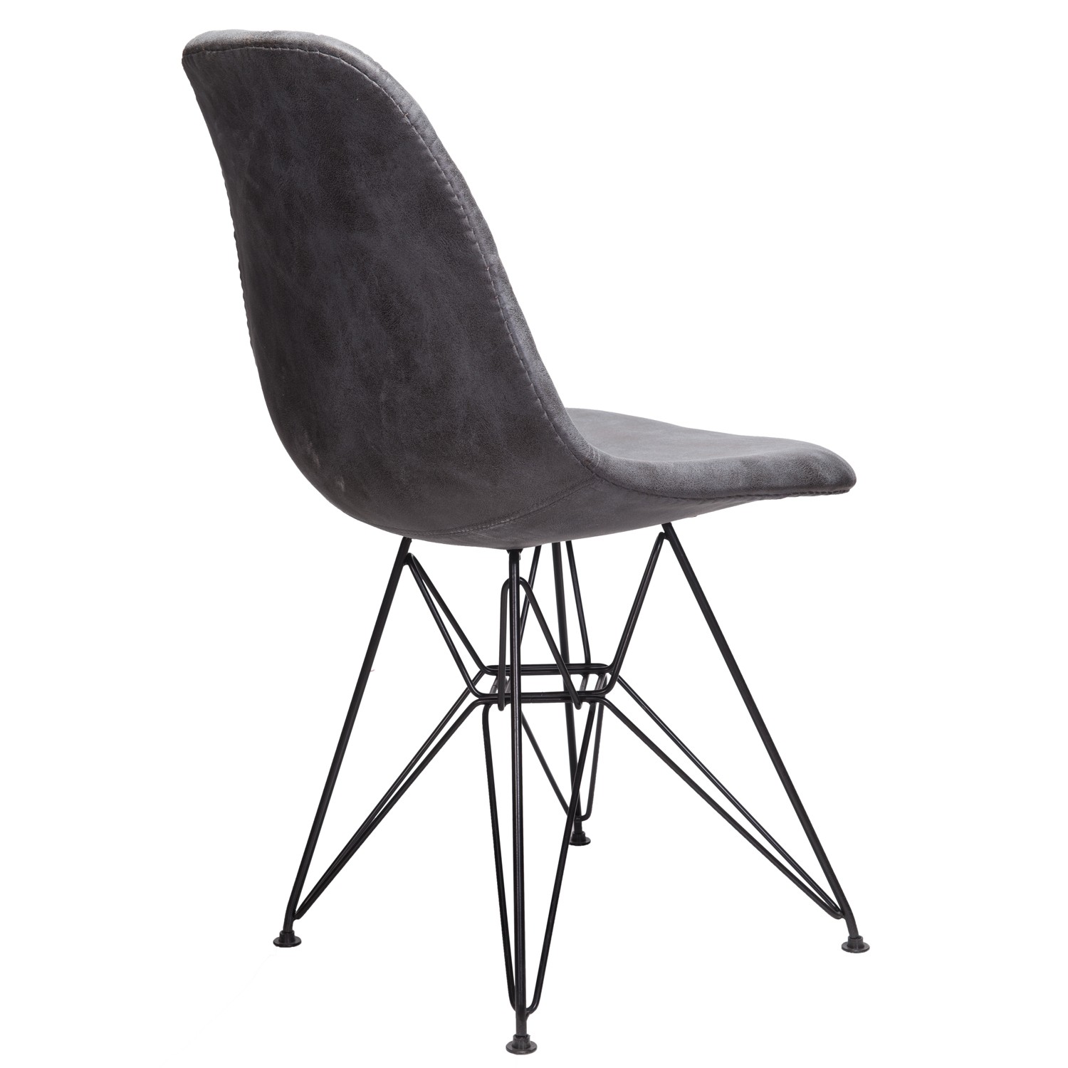 Markle Cool Gray Leatherette Fabric Upholstered DSR Dining ...