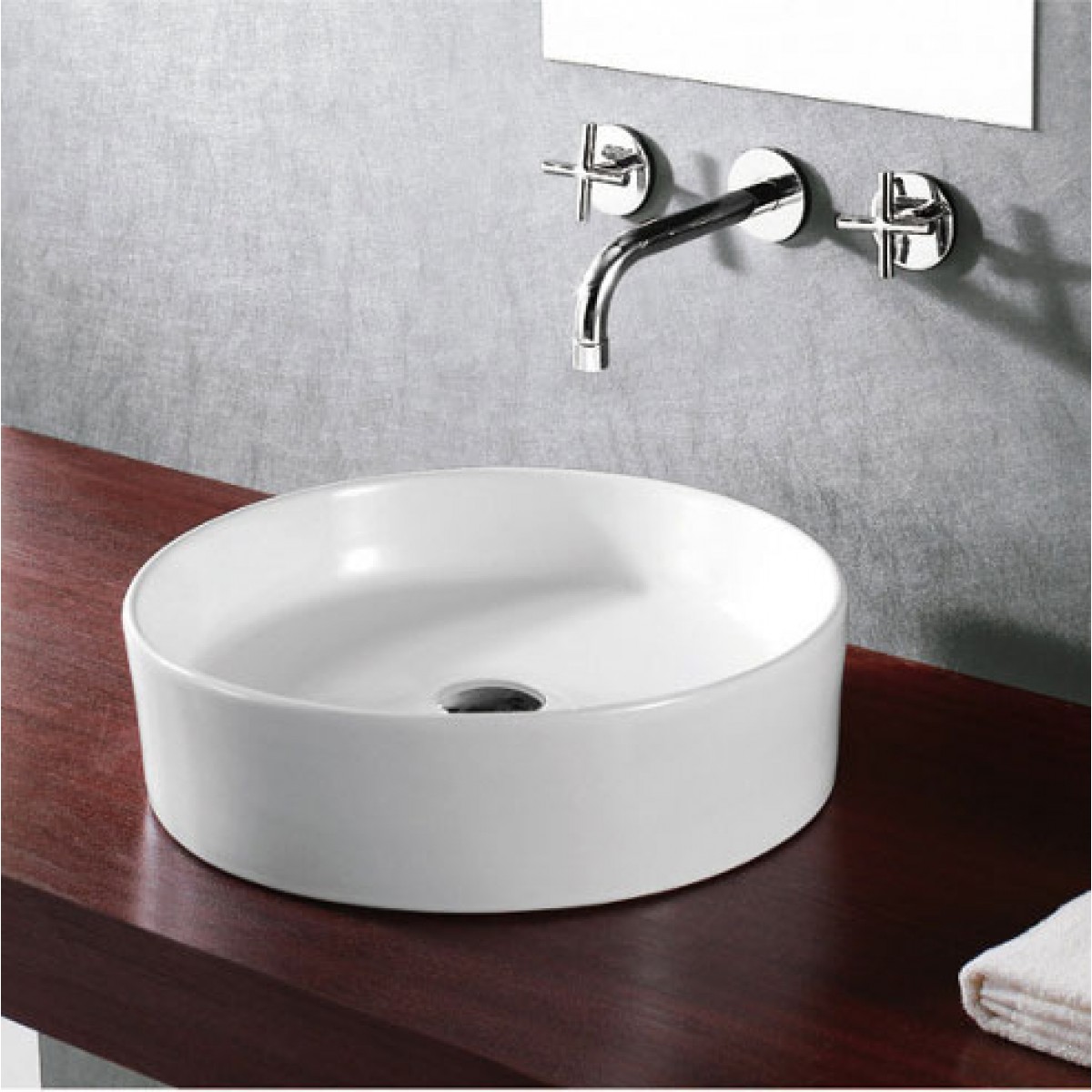 Round European Design White Black Porcelain Ceramic Countertop Bathroom Vessel Sink 18 1 8 X 6 1 8 Inch