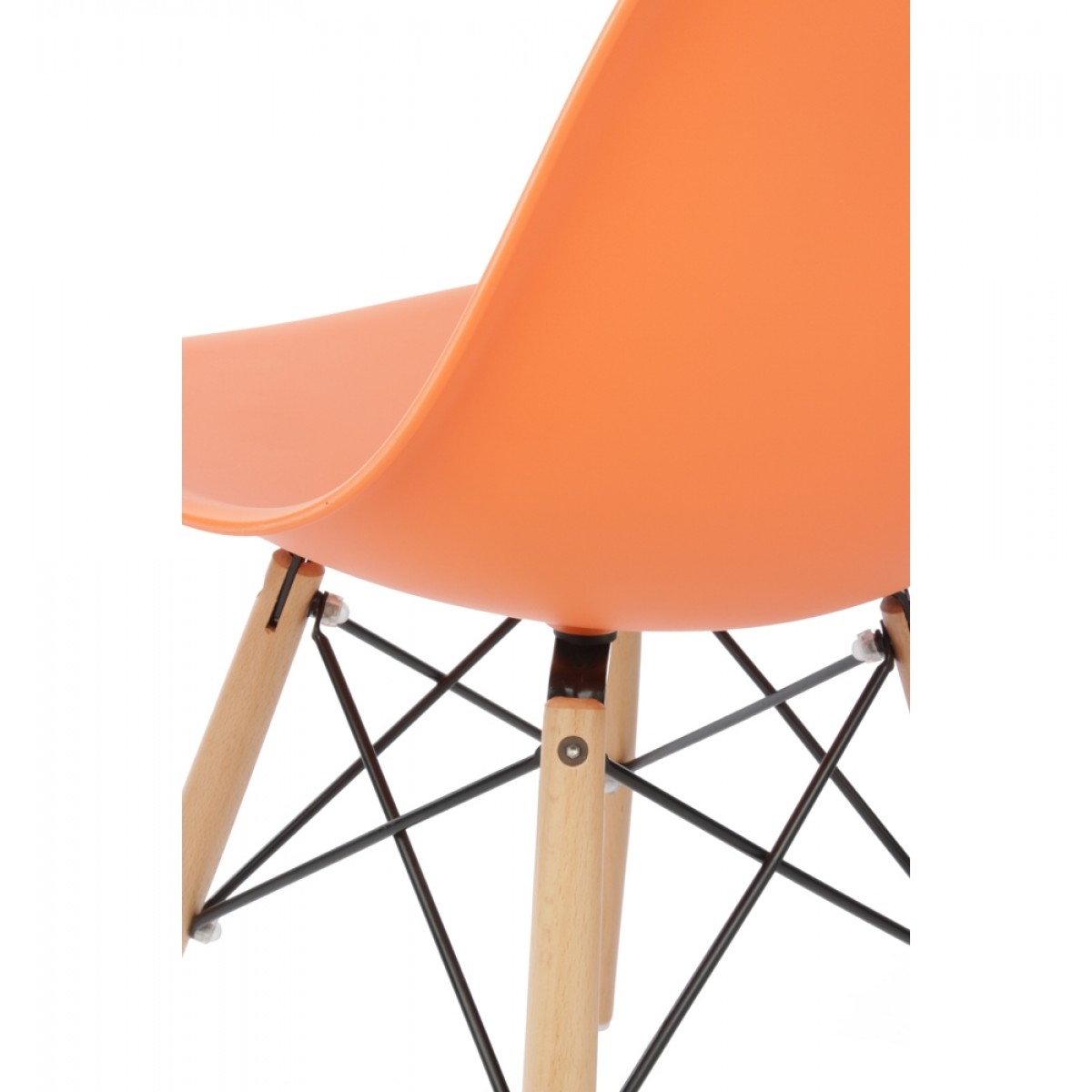 LUXES Plastic Designer Style Dining Chairs Eiffel Retro Lounge Office Chair Orange