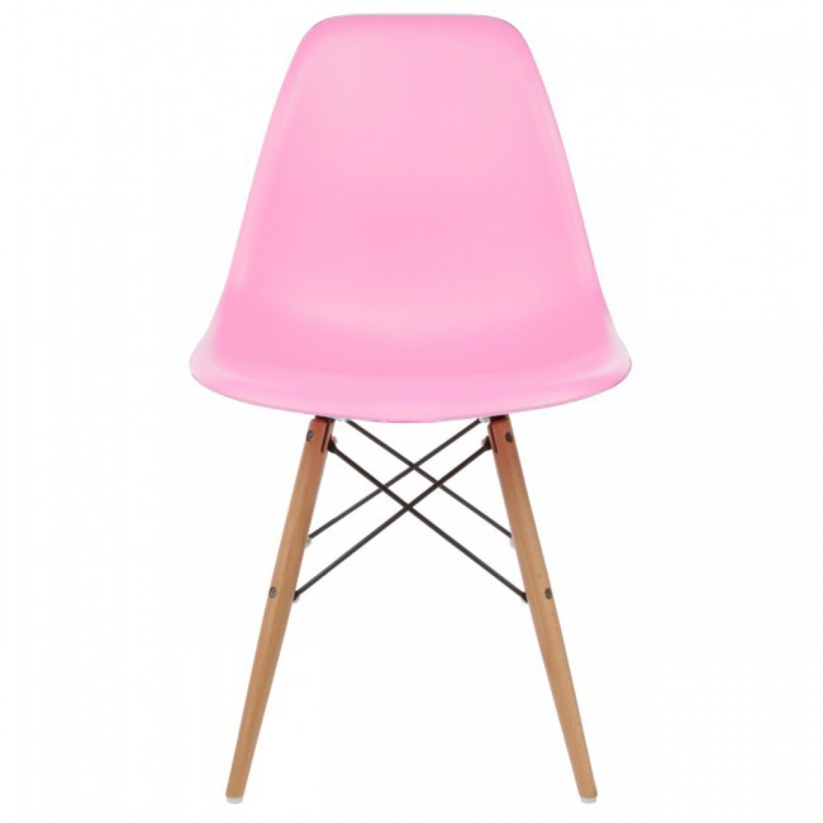 Eames Style DSW Molded Pink Plastic Dining Shell Chair