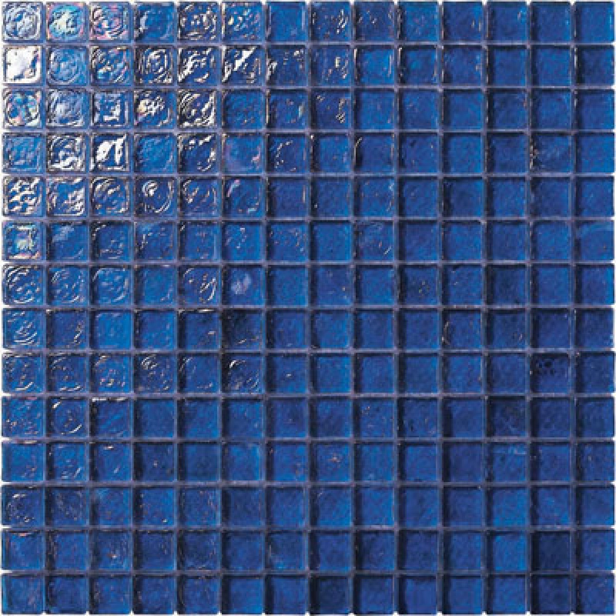 Cobalt Blue Irredescent Reflection Rippled Glass Mosaic Tile Mesh