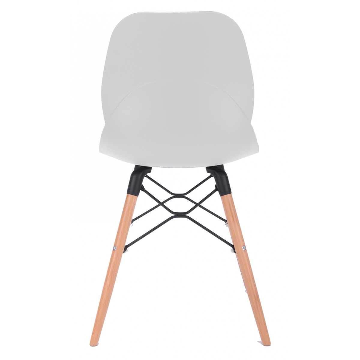 Joy Series White Dining Shell Side Designer Task Chair with Beech Wood Legs