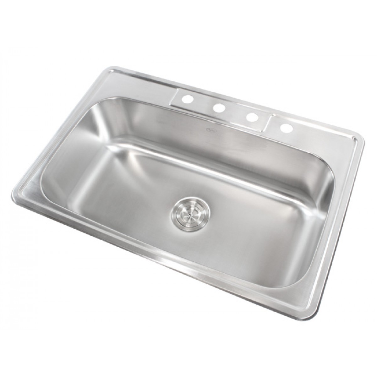 33 Inch Stainless Steel Top Mount Drop In Single Bowl Kitchen Sink - 18 Gauge