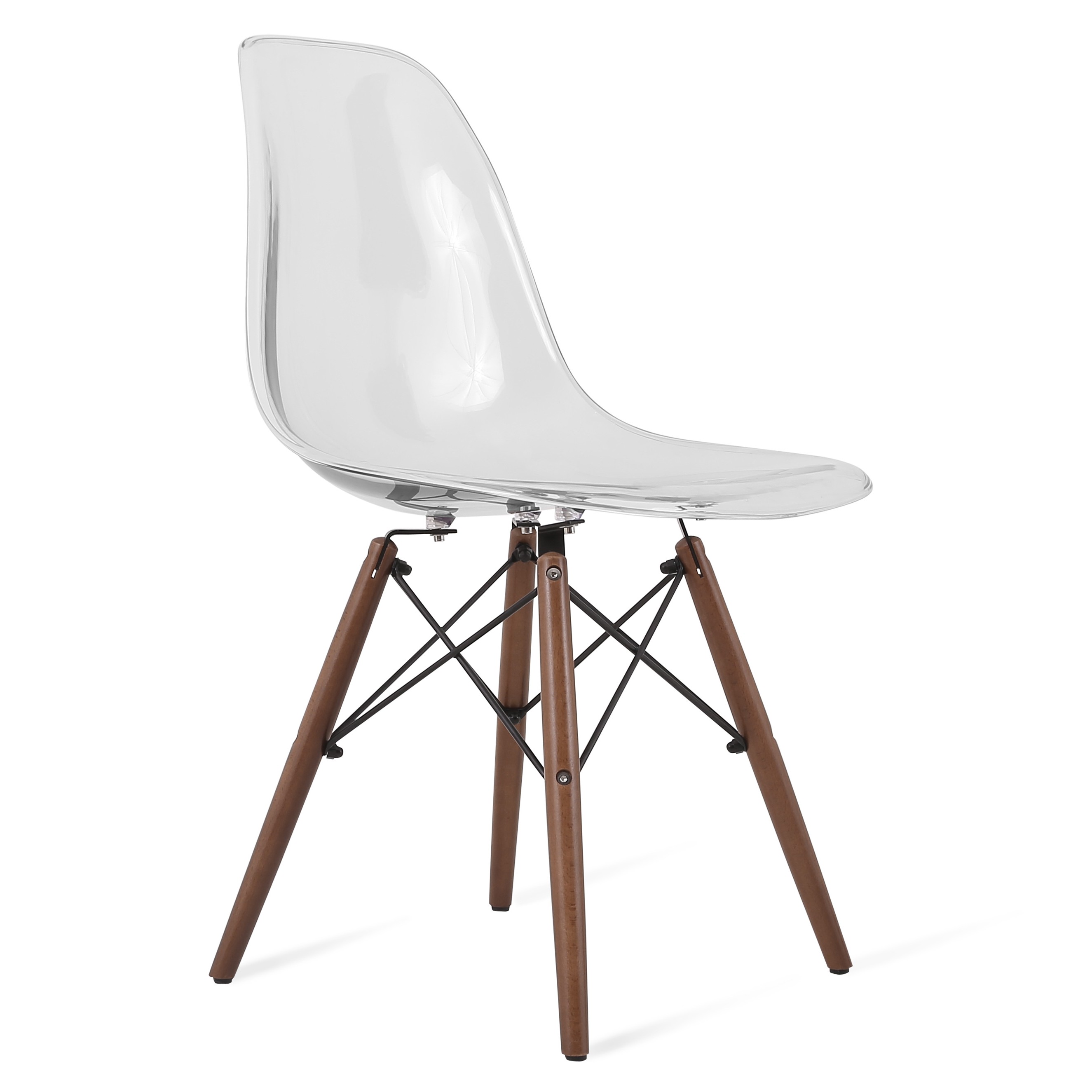 Eames Style DSW Clear Acrylic Plastic Dining Shell Chair