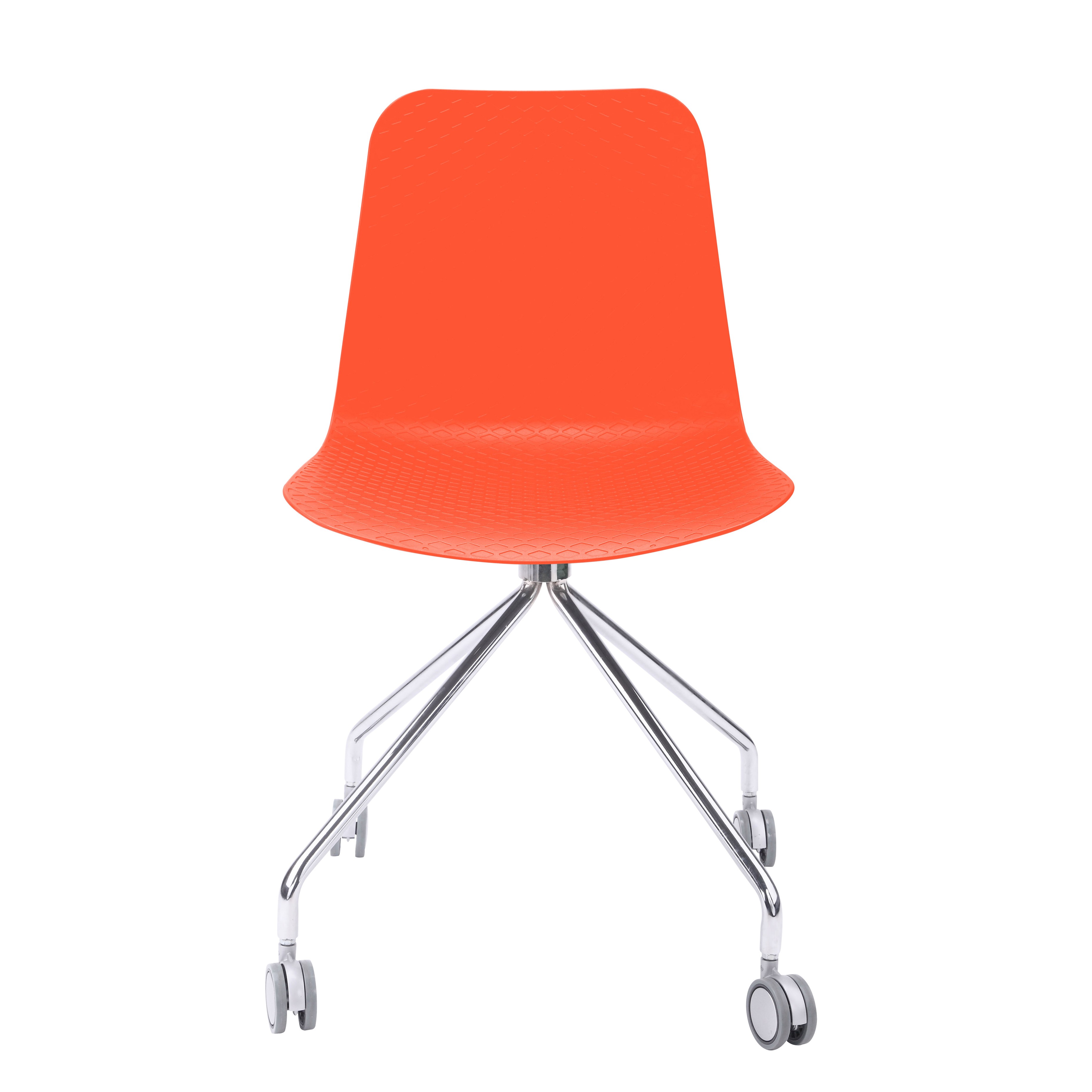 Hebe Series Orange Office Chair Molded Plastic Designer