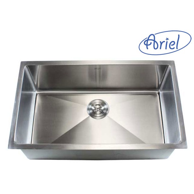 Ariel 30 Inch Stainless Steel Undermount Single Bowl Kitchen Sink