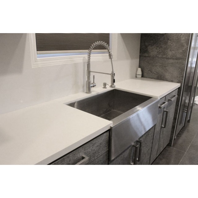 30 Inch Stainless Steel Flat Front Farm Apron Single Bowl Kitchen Sink 15mm Radius Design