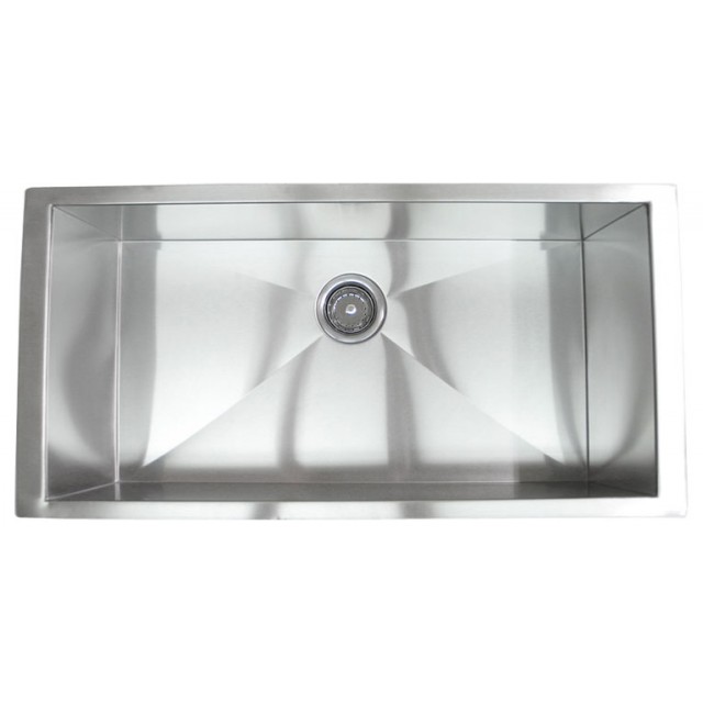36 Inch Stainless Steel Undermount Single Bowl Kitchen Sink Zero Radius Design