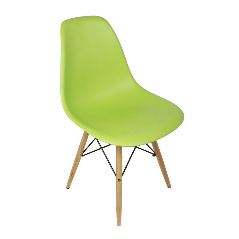 Eames Style DSW Molded Lime Green Plastic Dining Shell