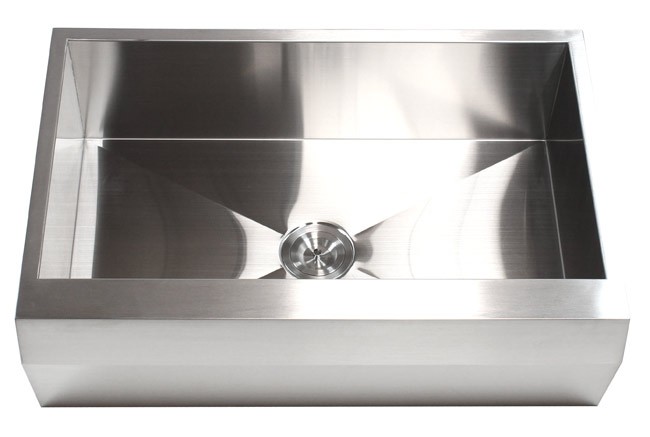 33 Inch Stainless Steel Single Bowl Zero Radius Well Angled Design Farm Apron Kitchen Sink 16 Gauge
