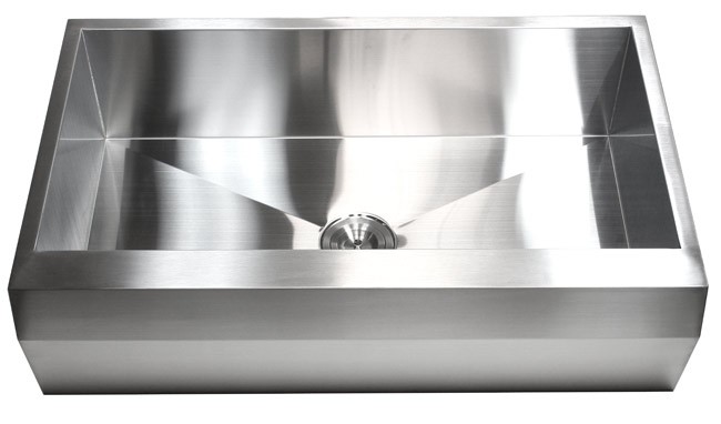 36 Inch Stainless Steel Single Bowl Zero Radius Well Angled Design Farm Apron Kitchen Sink 16 Gauge