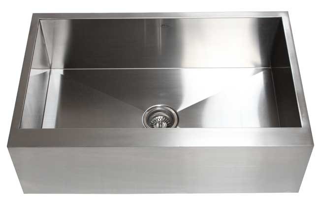 30 Inch Stainless Steel Single Bowl Flat Front Farm Apron Kitchen Sink