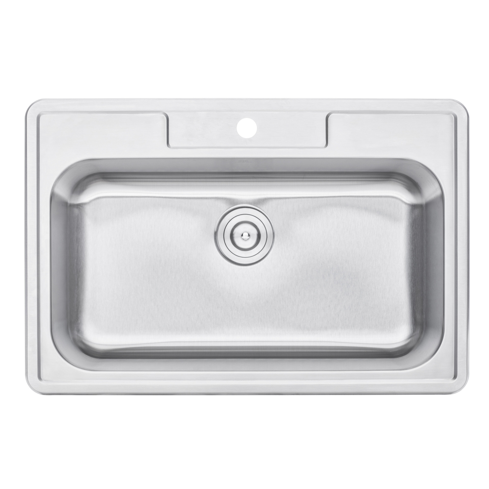 CozyBlock 33 x 22 x 9 Inch Top-mount / Drop-in Stainless Steel Single Bowl Kitchen Sink - 18 Gauge Stainless Steel-1 Faucet Hole
