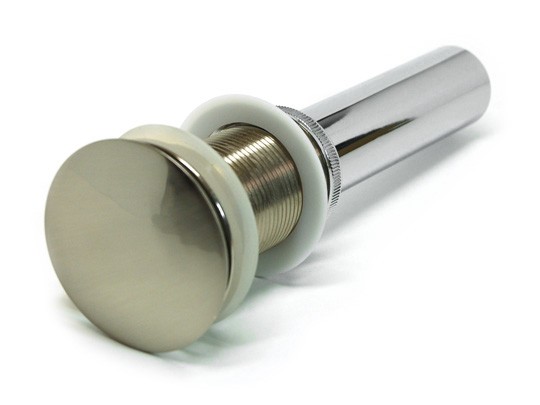 Brushed Nickel Bathroom Pop-up Drain without Overflow-1
