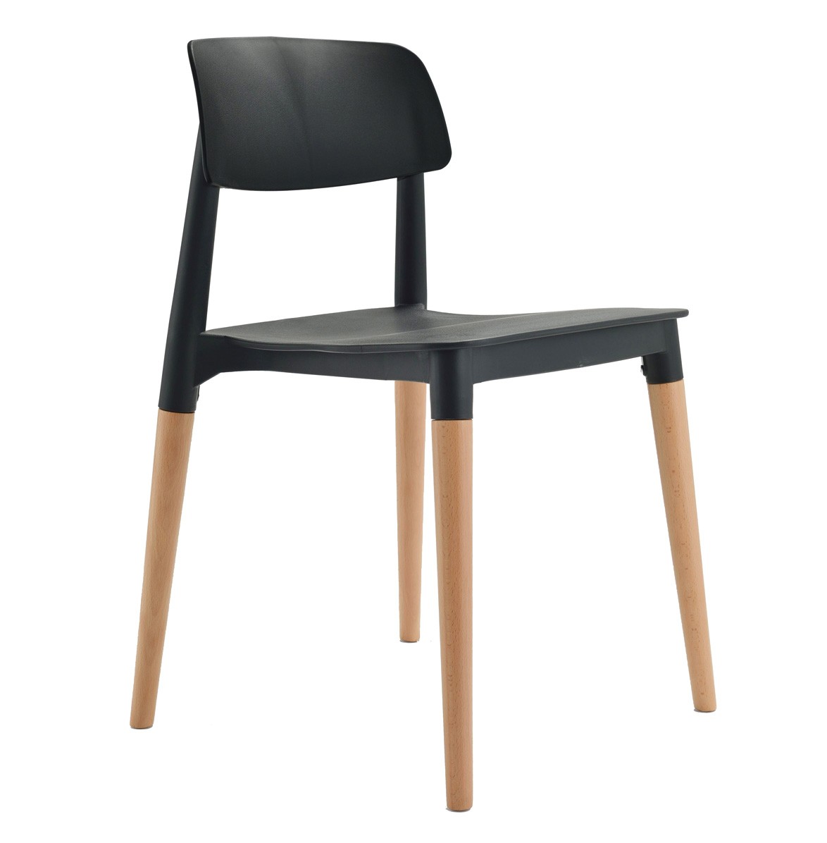 Bel Black Dining Bistro Cafe Style Modern Minimalist Side Chair