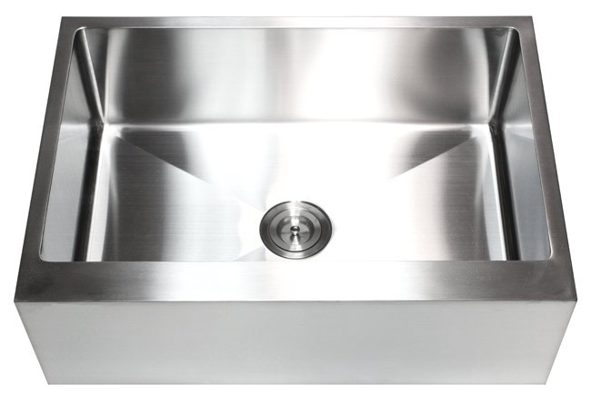 30 Inch Stainless Steel Flat Front Farm Apron Single Bowl Kitchen Sink 15mm Radius Design