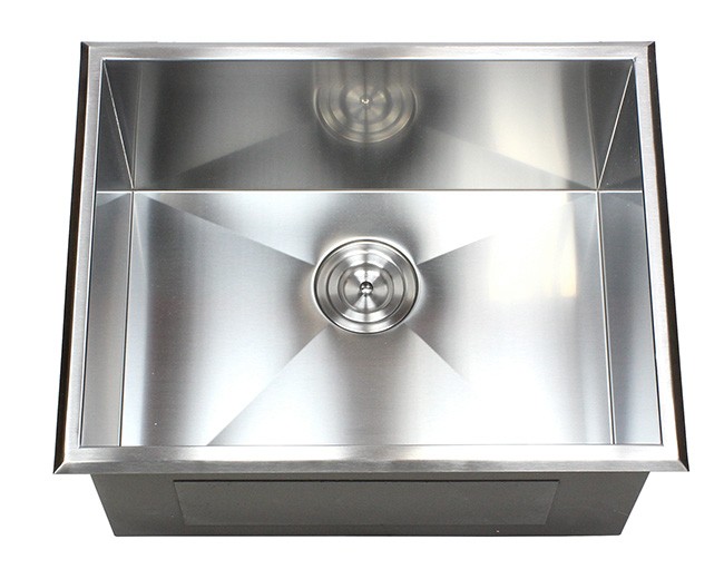 23 Inch Drop-In Stainless Steel Single Bowl Kitchen / Utility / Laundry Sink Zero Radius Design