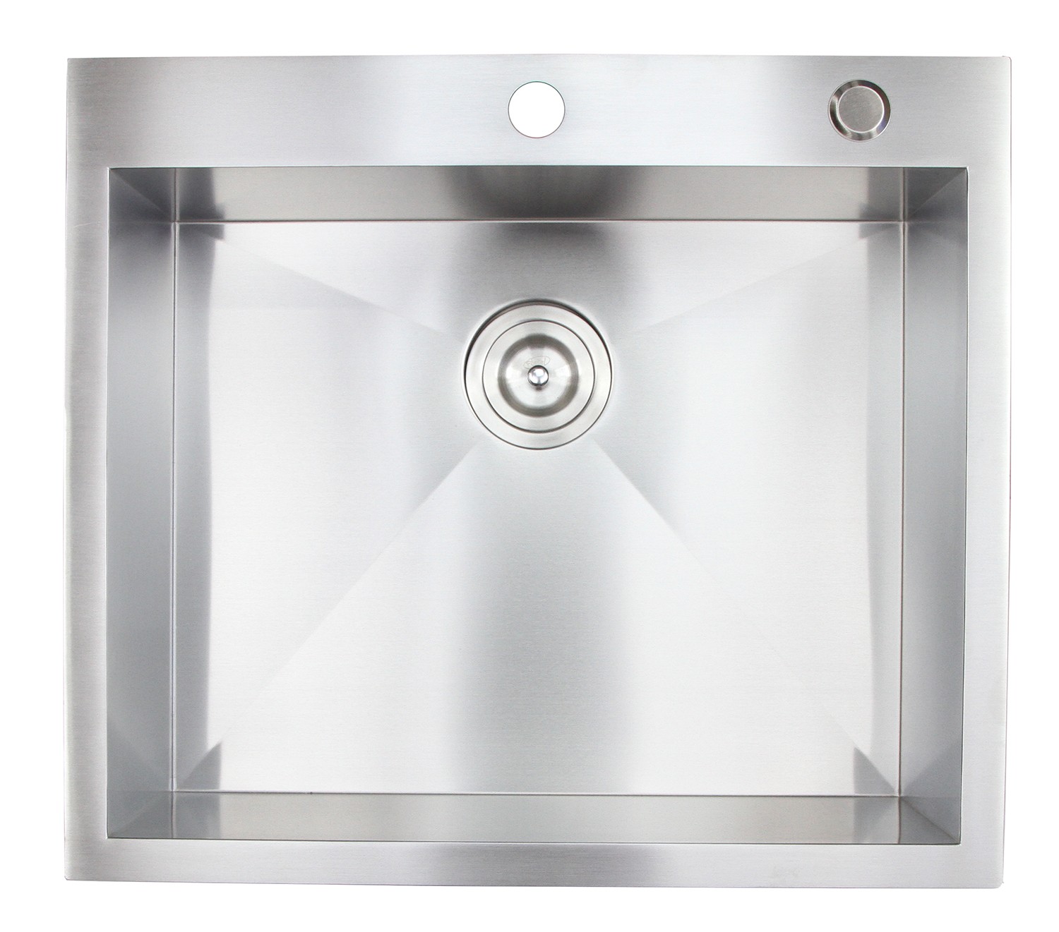 25 Inch Top-Mount / Drop-In Stainless Steel Single Bowl Kitchen Sink Zero Radius Design