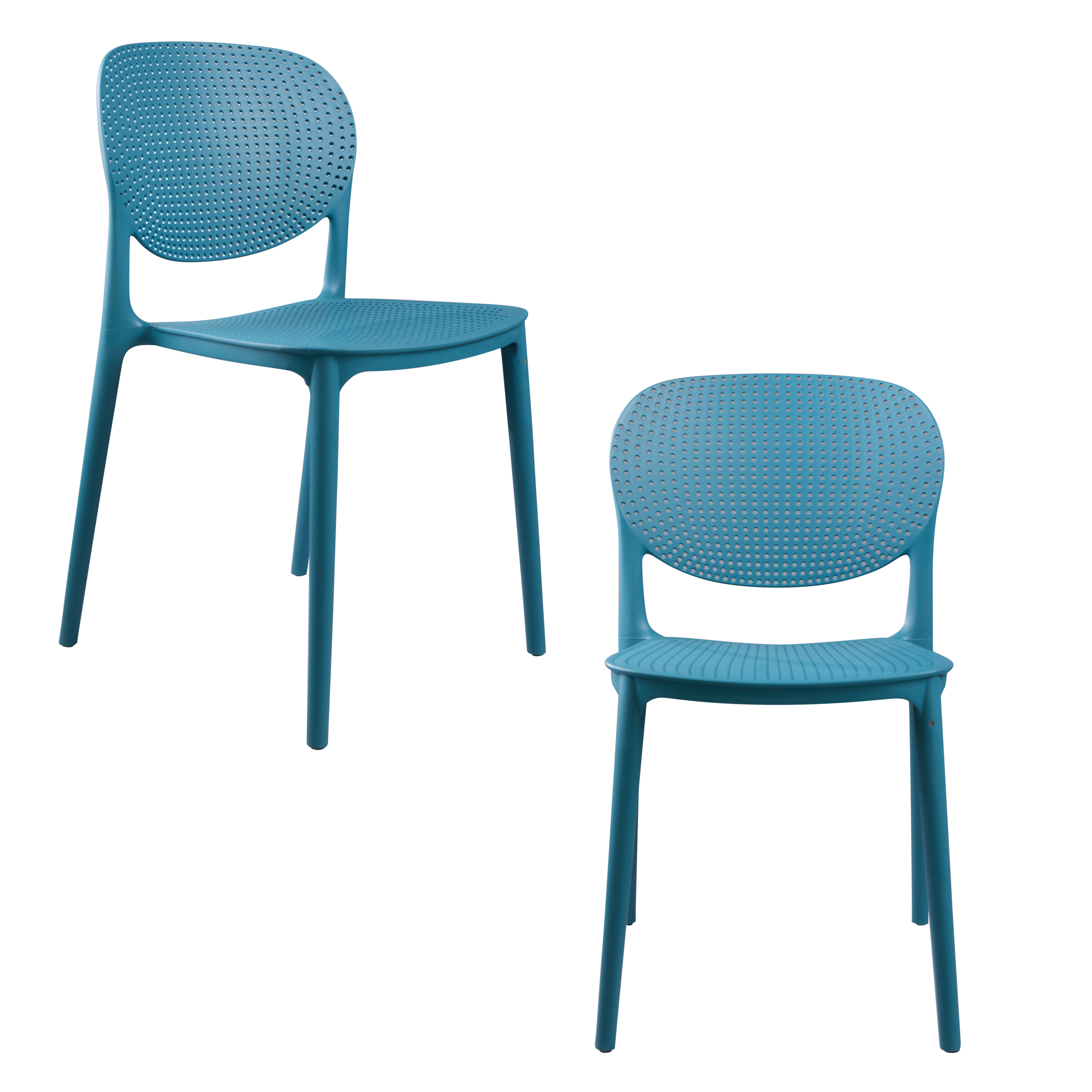 CozyBlock MESH Perforated Stackable Dining Chair for Indoor and Outdoor - Set of 2