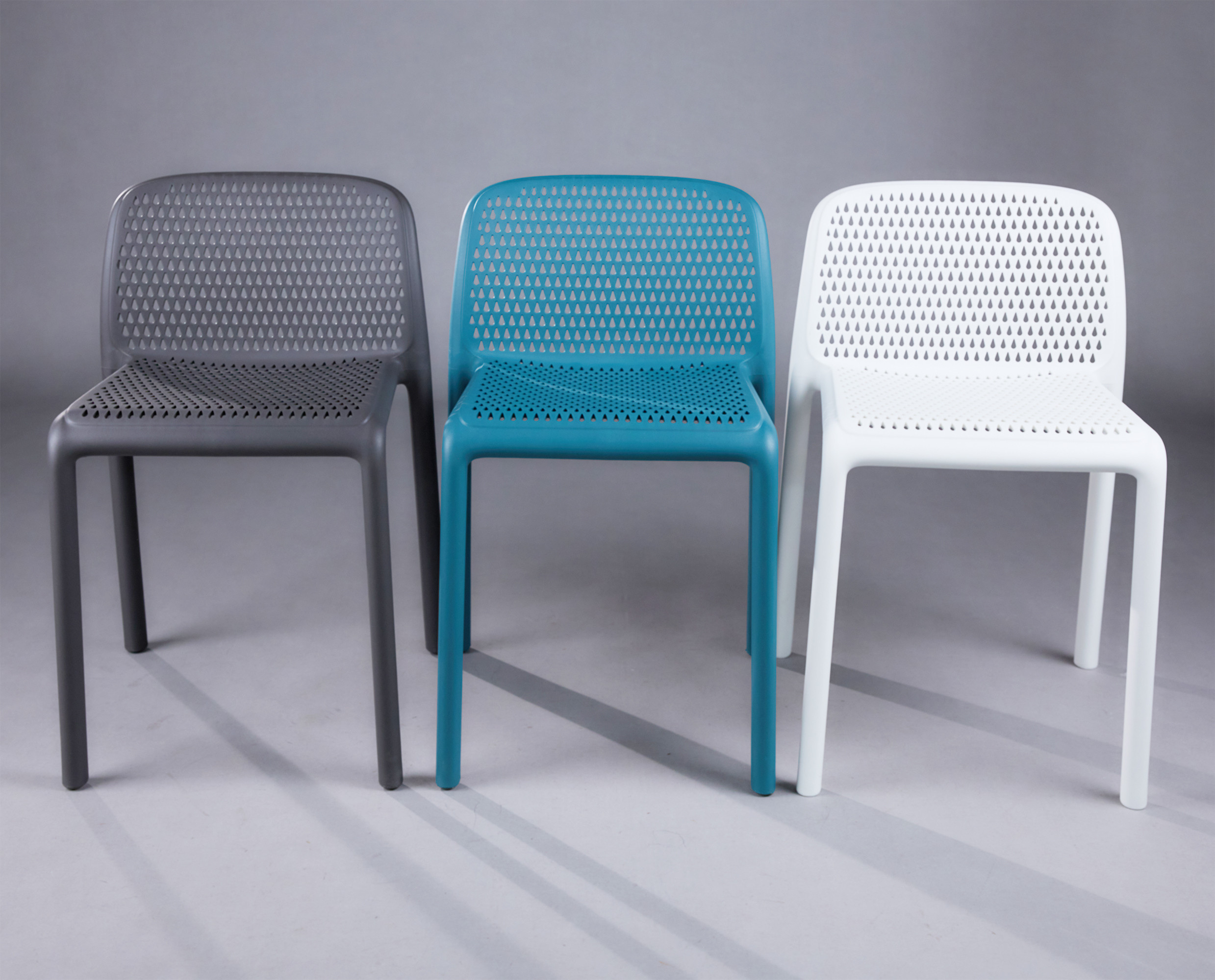 CozyBlock PUNCH Perforated Stackable Dining Chair for Indoor and Outdoor – Set of 2