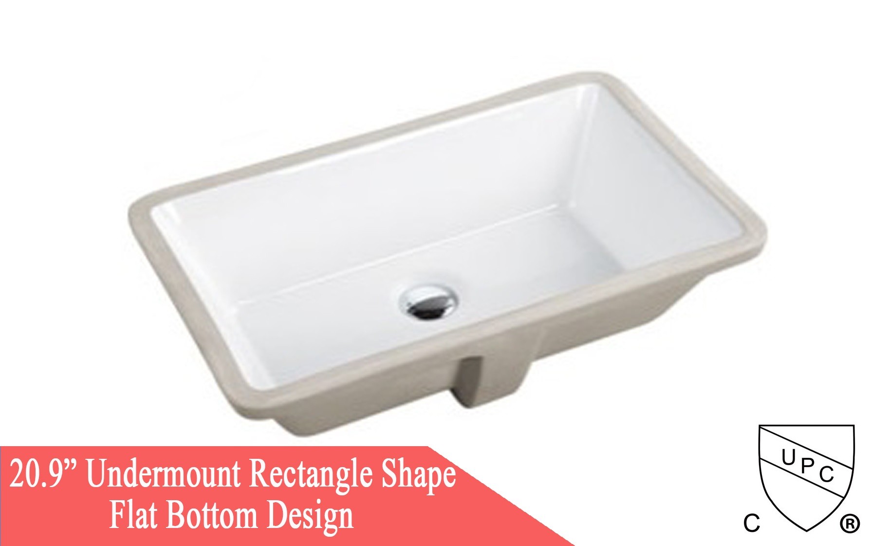 21 Inch Porcelain Ceramic Vanity Undermount Bathroom Vessel Sink 