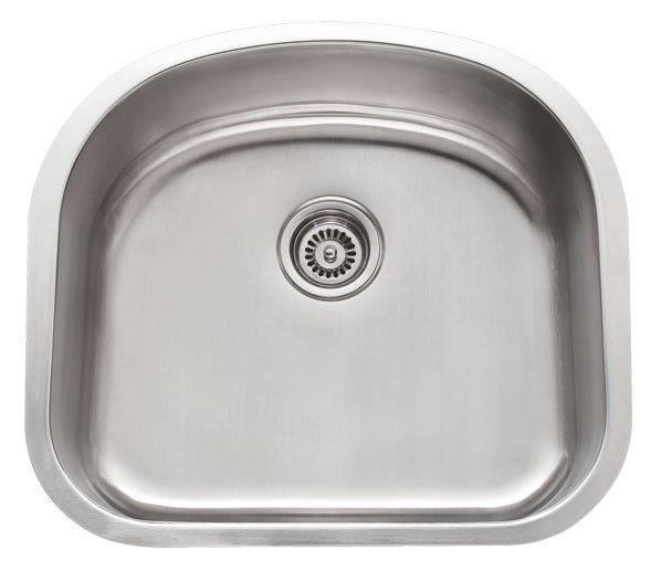 23 Inch Stainless Steel Undermount Kitchen / Bar / Prep Sink D-Bowl - 18 Gauge