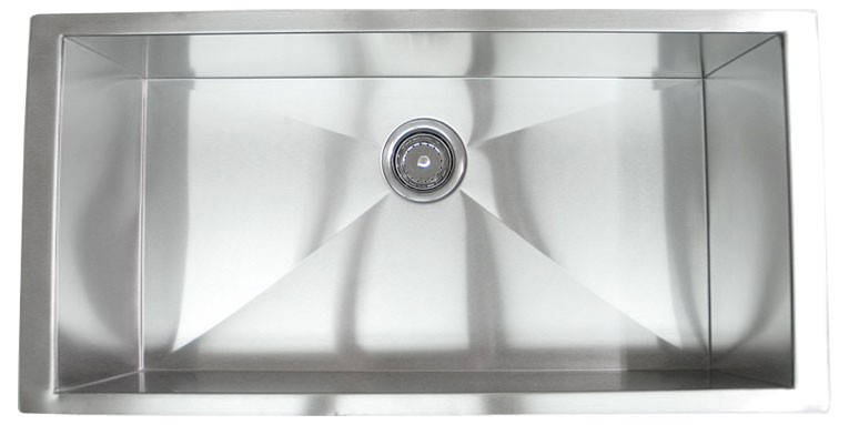 36 Inch Stainless Steel Undermount Single Bowl Kitchen Sink Zero Radius Design