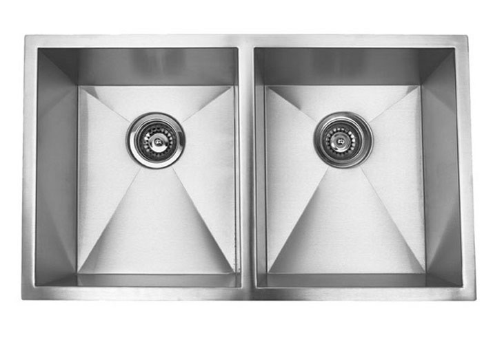 37 Inch Stainless Steel Undermount 50/50 Double Bowl Kitchen Sink Zero Radius Design