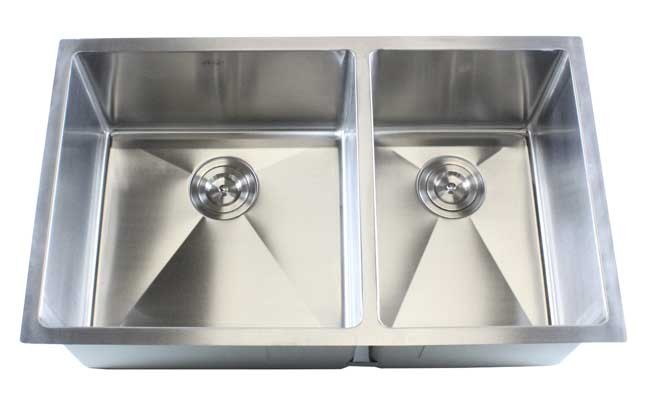 32 Inch Stainless Steel Undermount 60/40 Double Bowl Kitchen Sink - 16 Gauge
