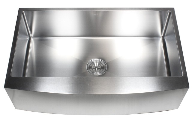 36 Inch Stainless Steel Curved Front Farm Apron Single Bowl Kitchen Sink 15mm Radius Design