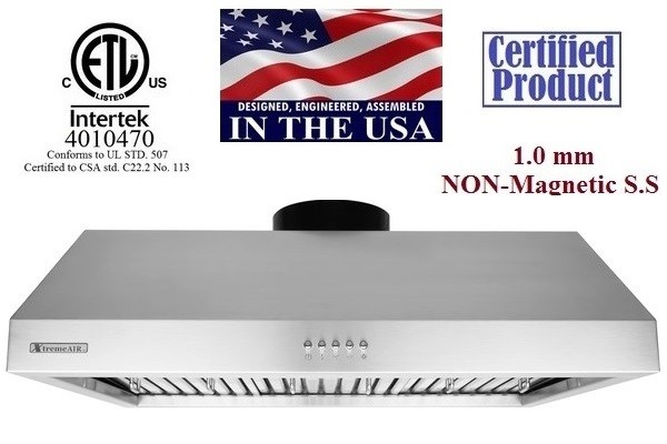 XtremeAIR 30 Inch Under Cabinet Stainless Steel Range Hood UL11-U30