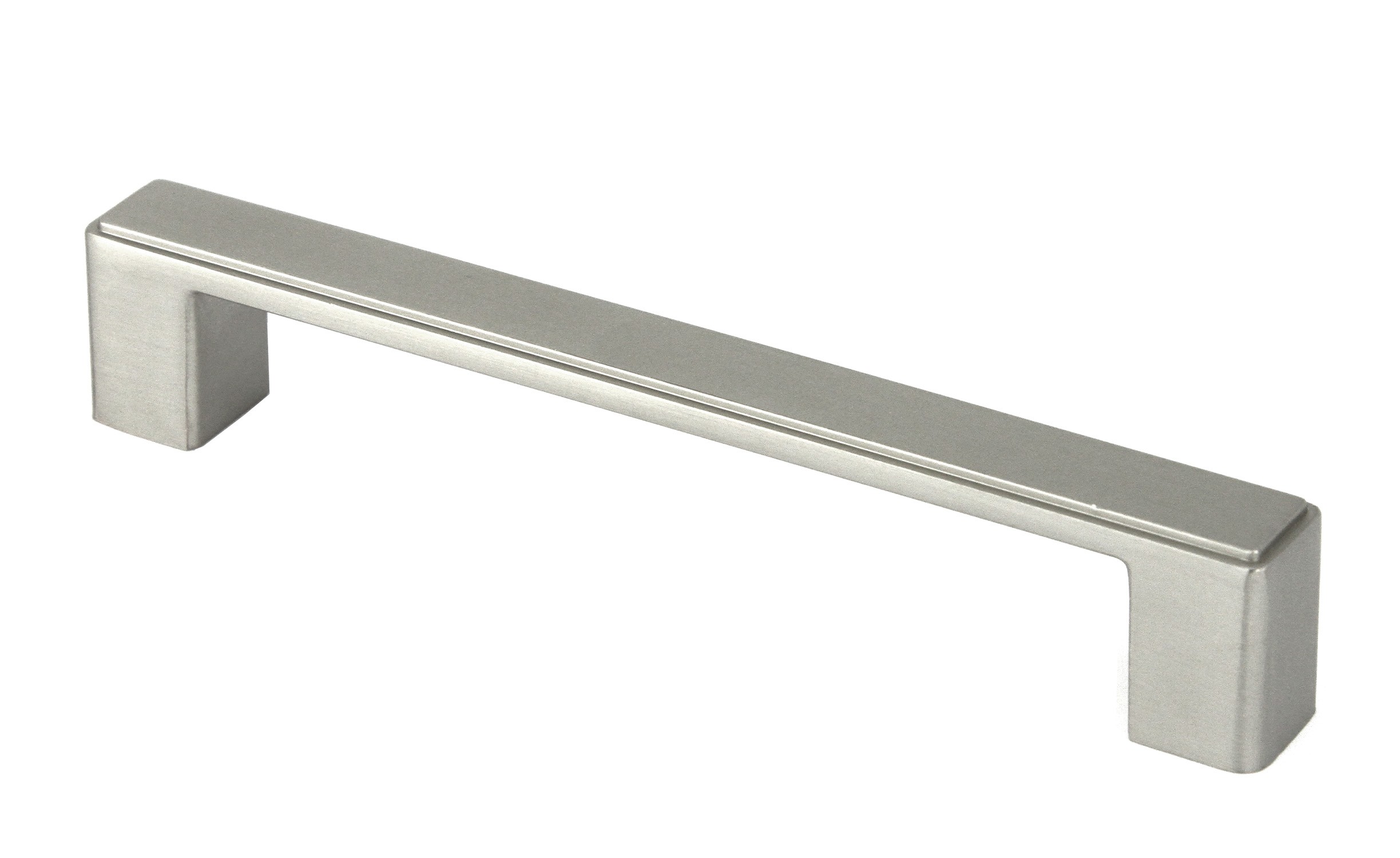 5-7/8 inch Stainless Steel Square Cabinet Bar Pull Handle in Brushed Nickel Finish (5" Hole to Hole Spacing)
