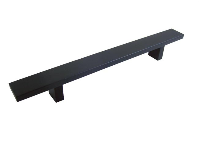 Italiano 10 inch (250 mm) Flat Solid Hard Aluminum Anodizing Cabinet Black Handle Bar Pull with  6-1/4 Inch (158 mm) Hole to Hole Spacing