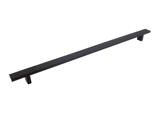 Italiano 16 inch (400 mm) Flat Solid Hard Aluminum Anodizing Cabinet Black Handle Bar Pull with 10-5/8 Inch (270 mm) Hole to Hole Spacing