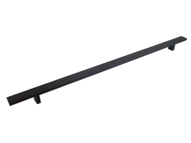 Italiano 24 inch (600 mm) Flat Solid Hard Aluminum Anodizing Cabinet Black Handle Bar Pull with 18-5/8 Inch (473 mm) Hole to Hole Spacing