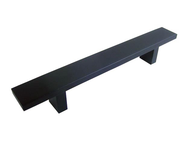 Italiano 8 inch (200 mm) Flat Solid Hard Aluminum Anodizing Cabinet Black Handle Bar Pull with 5 Inch (127 mm) Hole to Hole Spacing