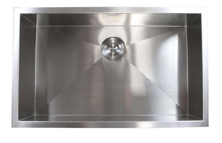 30 Inch Stainless Steel Undermount Single Bowl Kitchen Sink Zero Radius Design
