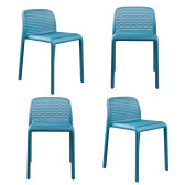 CozyBlock PUNCH Perforated Stackable Dining Chair for Indoor and Outdoor – Set of 4