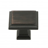 1-1/4 inch Square Cabinet Pull Knob in Oil Rubbed Bronze Finish